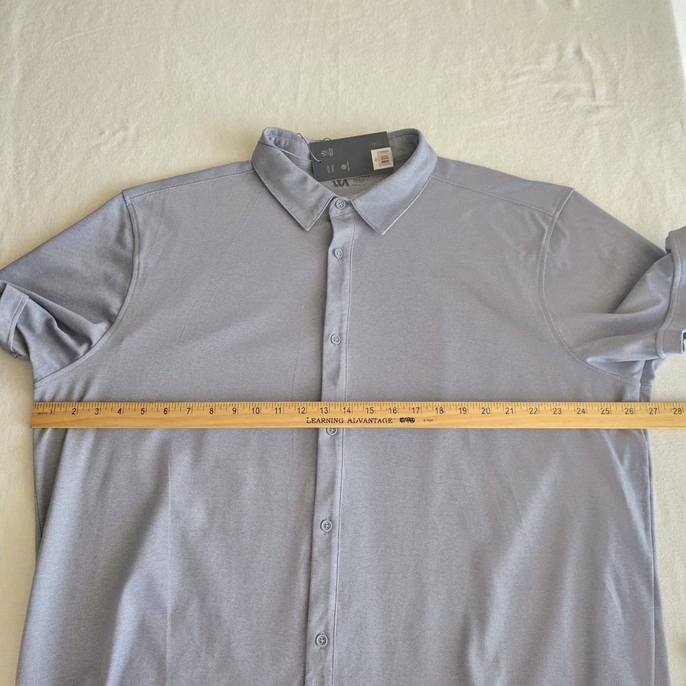 Athleisure Workwear VRST Button Down Shirt Men’s XXL Grey Heather Stretch Polo - Picture 8 of 10